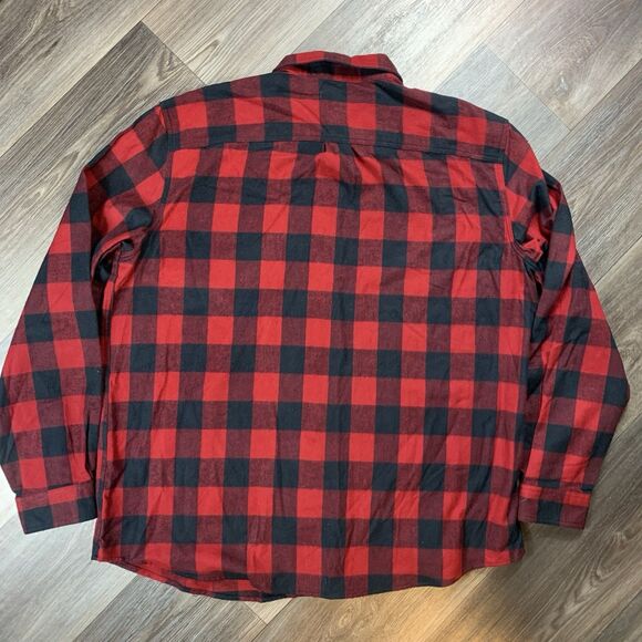 LL Bean Mens Shirt XL Red Plaid Cotton Flannel Traditional Fit Button Up - Picture 6 of 6